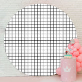 Aperturee - Black White Square Round Happy Birthday Backdrop